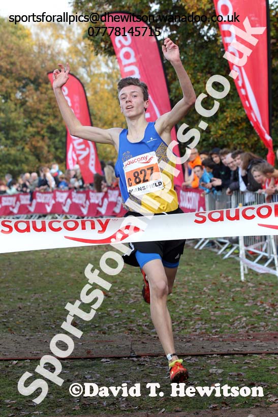 Boys under-15s, National Cross Country Relays, Berry Park, Mansfield. Photo: David T. Hewitson/Sports for All Pics